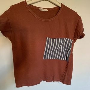 Peach Crop Top Sweater (Sz Small)